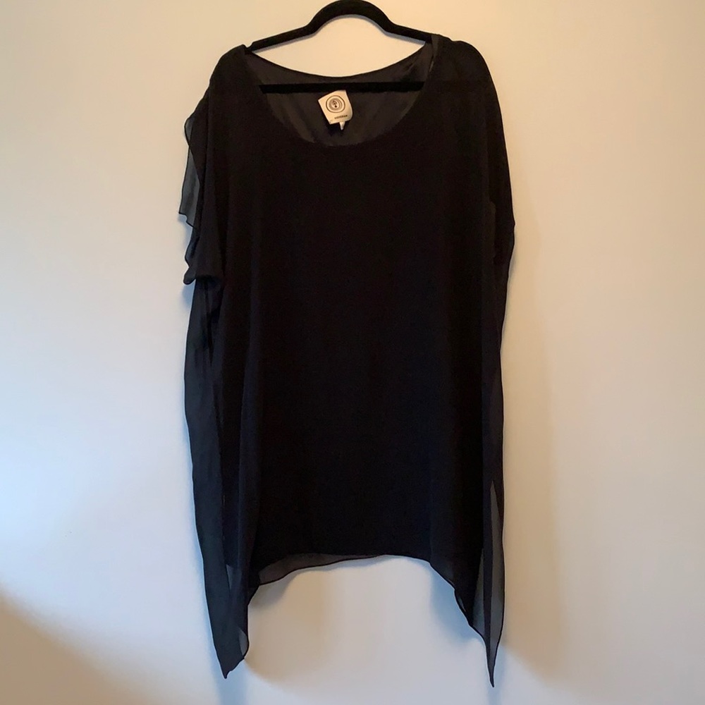 Anagram silky shift dress with overlay